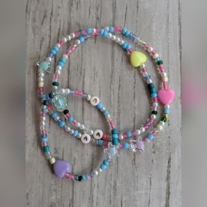 Colorful Beaded Kids Necklace And Matching Bracelet